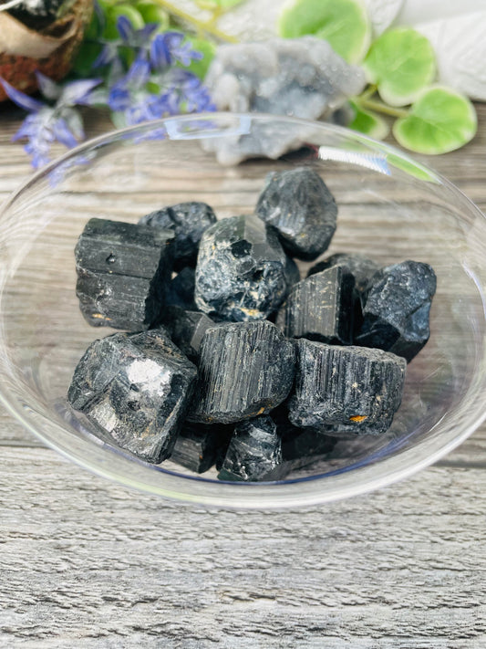 Raw Black Tourmaline Tumbles